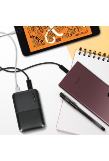 Batteria esterna da 10000 mAh con 2x USB ricarica rapida compatto Akashi - nero