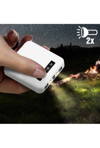 Batteria Esterna per Smartphone e Tablet Cavi USB-C / Micro-USB / Lightning Integrati - Bianco