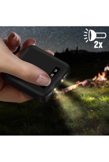 Batteria Esterna per Smartphone e Tablet Cavi USB-C / Micro-USB / Lightning Integrati - Nero