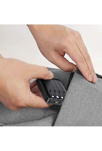 Batteria Esterna per Smartphone e Tablet Cavi USB-C / Micro-USB / Lightning Integrati - Nero