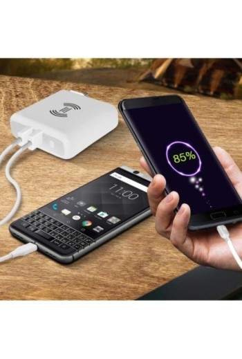 Caricatore da viaggio / powerbank e caricatore QI 3 in 1 Akashi - bianco