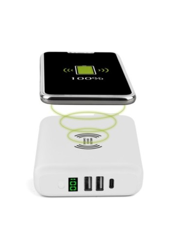 Caricatore da viaggio / powerbank e caricatore QI 3 in 1 Akashi - bianco