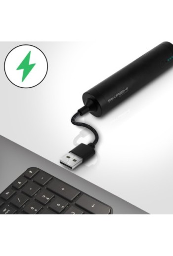 Powerbank compatta e leggera Akashi nera 2600 mAh + cavo 3 in 1 Lightning / USB-C / Micro-USB