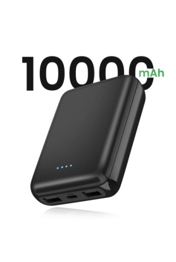 Powerbank Akashi 10000 mAh Nero Grande capacità 2 porte USB - Nero