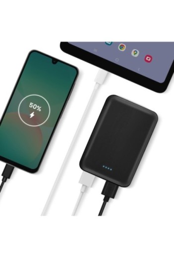 Powerbank Akashi 10000 mAh Nero Grande capacità 2 porte USB - Nero