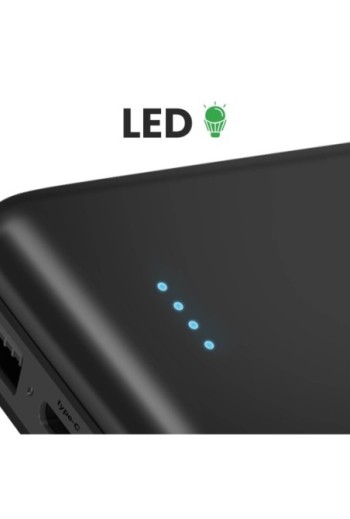 Powerbank Akashi 10000 mAh Nero Grande capacità 2 porte USB - Nero
