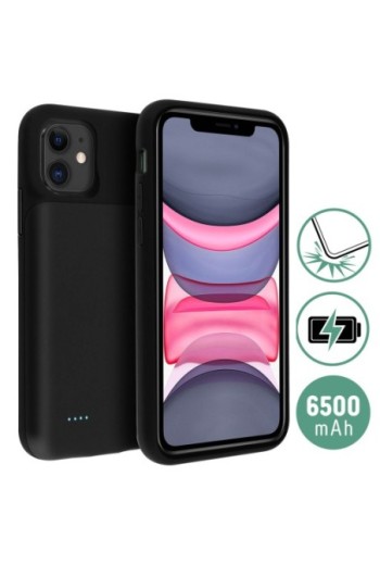 Cover per iPhone 11 con batteria 4500 mAh connettore Lightning - nera
