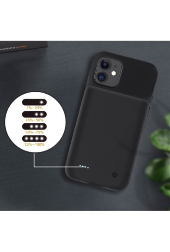 Cover per iPhone 11 con batteria 4500 mAh connettore Lightning - nera