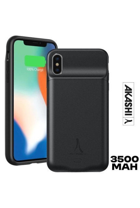 Cover iPhone X / XS con Batteria a Induzione 3500 mAh Akashi - Nero