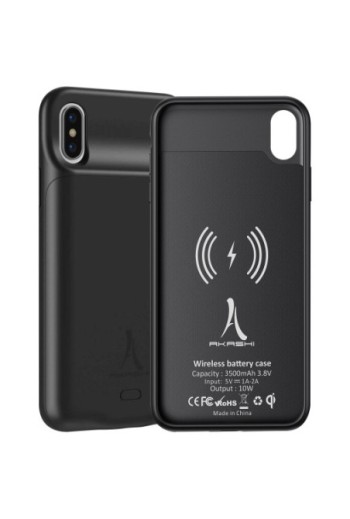 Cover iPhone X / XS con Batteria a Induzione 3500 mAh Akashi - Nero