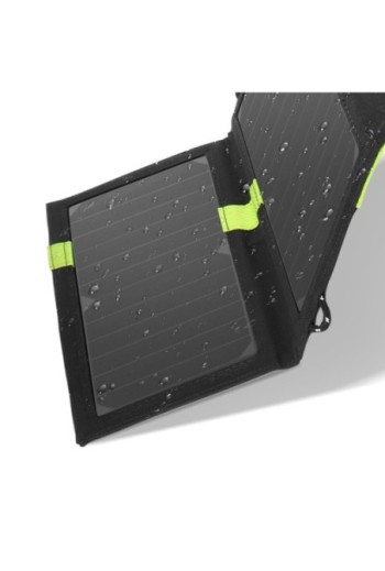 Caricatore solare doppio USB 20W impermeabile e pieghevole nero