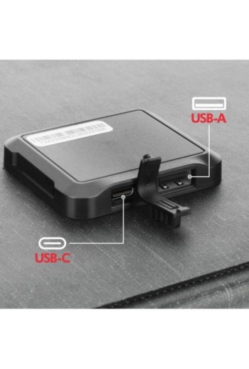 Caricatore Solare Pieghevole 22W con Porte USB + USB-C – Swissten Grigio