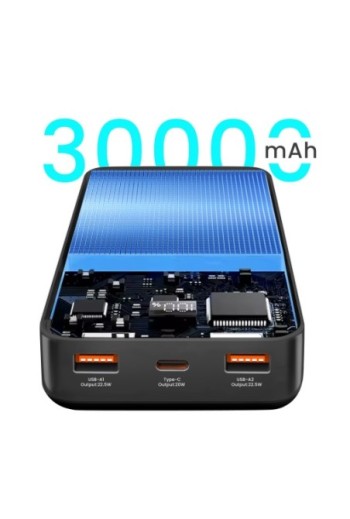Batteria esterna 22 5W 30.000mAh con display LCD – Bwoo nera