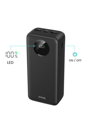 Batteria esterna 22 5W 30.000mAh con display LCD – Bwoo nera