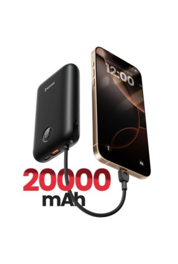 Batteria Esterna 20000mAh con Cavi USB-C e Lightning integrati - Swissten Voltbox