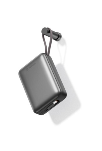 Batteria Esterna 20000mAh con Cavi USB-C e Lightning - Swissten Argento