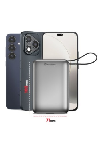 Batteria Esterna 20000mAh con Cavi USB-C e Lightning - Swissten Argento
