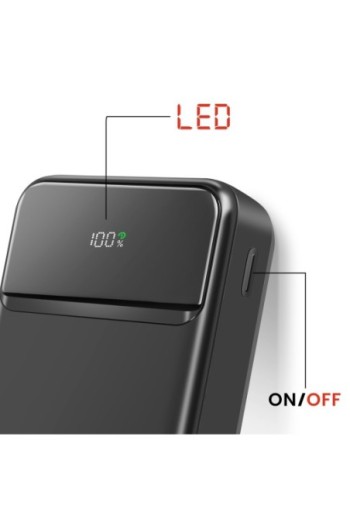 Batteria Esterna 20000mAh con USB-C e 2x USB - Swissten Power Line II Nero