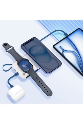 Powerbank MagSafe 10000 mAh con cavo Lightning e USB C Bianco 3mk