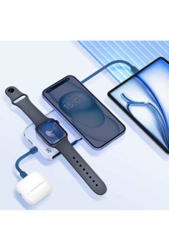 Powerbank MagSafe 10000 mAh con cavo Lightning e USB C Blu 3mk