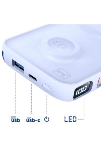 Powerbank MagSafe 10000 mAh con cavo Lightning e USB C Blu 3mk