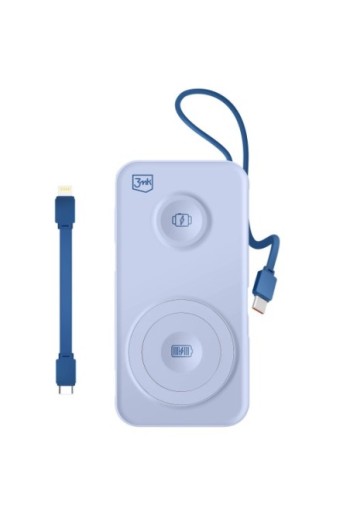 Powerbank MagSafe 10000 mAh con cavo Lightning e USB C Blu 3mk