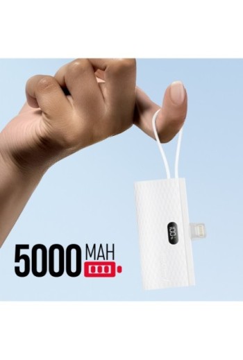 Powerbank da 5000mAh per iPhone Lightning + USB-C 20W - Forcell F-Energy bianco