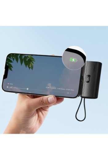 Powerbank da 5000mAh per iPhone Lightning + USB-C 20W - Forcell F-Energy nero