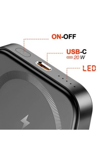 Batteria esterna MagSafe 5000mAh supporto video - Swissten nero