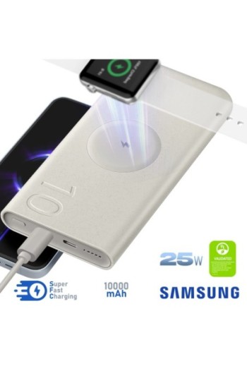 Batteria esterna wireless originale Samsung 10000mAh beige - 2x USB-C 25W