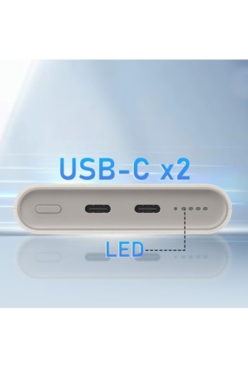 Batteria esterna wireless originale Samsung 10000mAh beige - 2x USB-C 25W