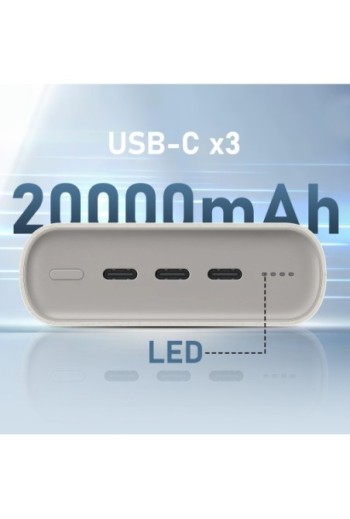 Batteria esterna originale Samsung 20000mAh beige - 3x USB-C Power Delivery 45W