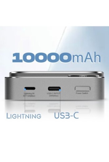Powerbank MagSafe 3mk - 10000mAh / uscita Lightning e USB-C