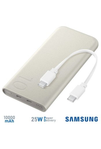 Batteria esterna originale Samsung USB-C 25W Super Fast Charging beige - 10000mAh