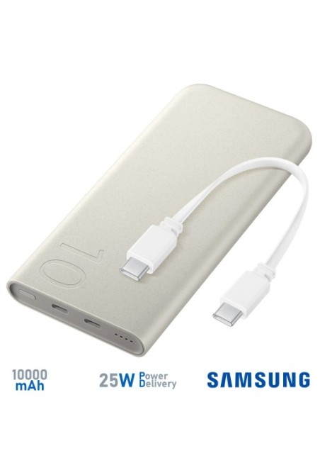 Batteria esterna originale Samsung USB-C 25W Super Fast Charging beige - 10000mAh