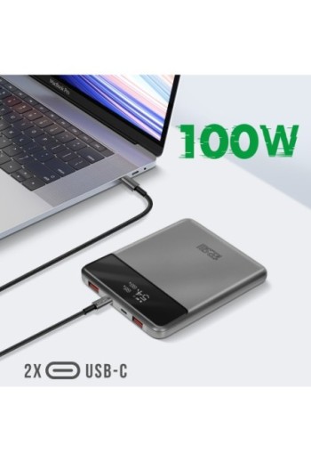 Powerbank 20000mAh 112 5W 2 USB-C + 2 USB 4smarts Enterprise Slim grigio siderale