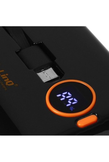 Powerbank 15000 mAh carica rapida USB 22 5W con cavi integrati USB-C 20W e Lightning display LED LinQ - nero