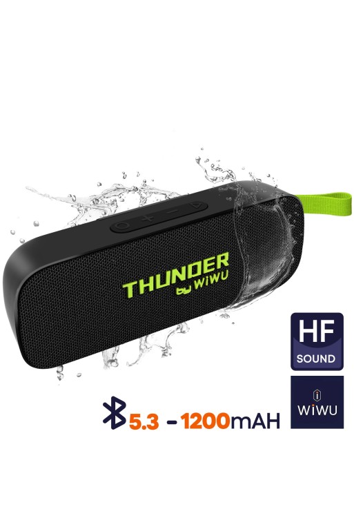 Altoparlante Bluetooth Autonomia 4h e Impermeabile IPX7 – WiWU Thunder H2 Nero