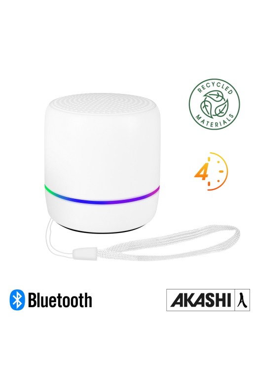 Altoparlante Bluetooth 5W bassi extra-potenti con LED multicolore Akashi - bianco