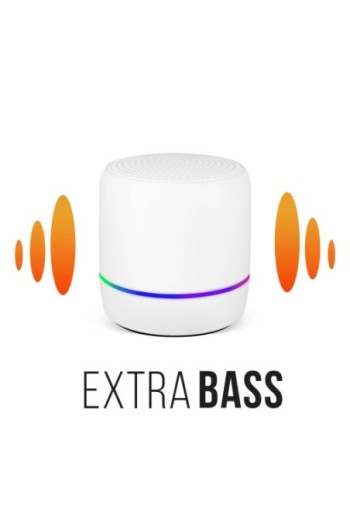 Altoparlante Bluetooth 5W bassi extra-potenti con LED multicolore Akashi - bianco