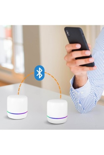 Altoparlante Bluetooth 5W bassi extra-potenti con LED multicolore Akashi - bianco