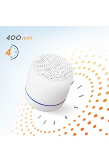 Altoparlante Bluetooth 5W bassi extra-potenti con LED multicolore Akashi - bianco