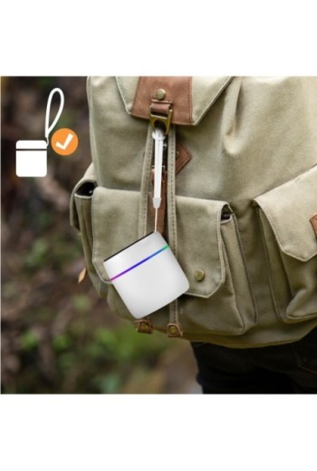 Altoparlante Bluetooth 5W bassi extra-potenti con LED multicolore Akashi - bianco