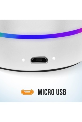 Altoparlante Bluetooth 5W bassi extra-potenti con LED multicolore Akashi - bianco