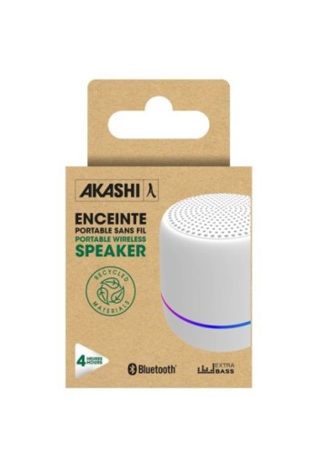 Altoparlante Bluetooth 5W bassi extra-potenti con LED multicolore Akashi - bianco