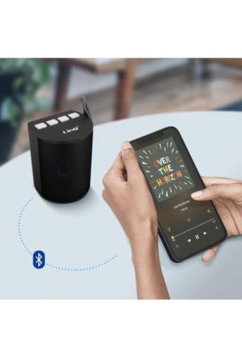Speaker Senza fili Portatile Bluetooth LED Multicolor Radio FM Lettore USB / micro SD LinQ - Nero