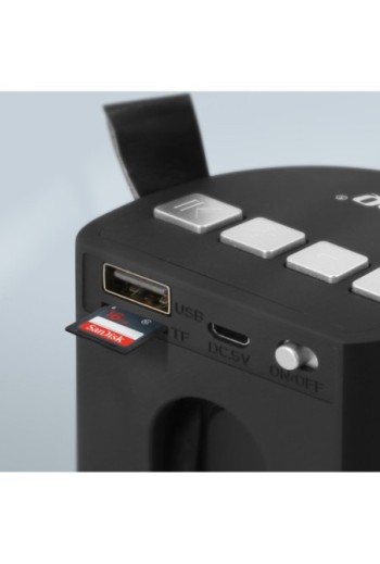 Speaker Senza fili Portatile Bluetooth LED Multicolor Radio FM Lettore USB / micro SD LinQ - Nero