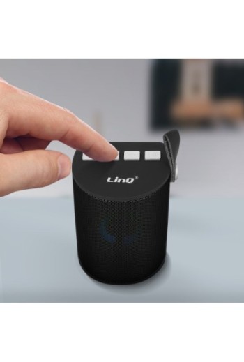 Speaker Senza fili Portatile Bluetooth LED Multicolor Radio FM Lettore USB / micro SD LinQ - Nero