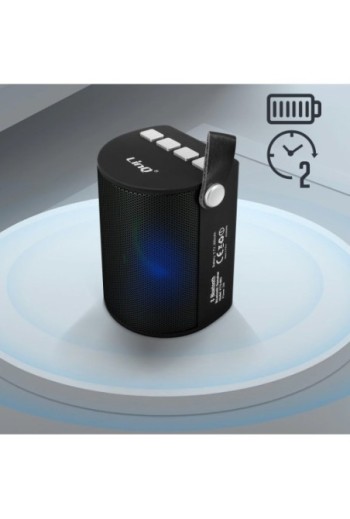 Speaker Senza fili Portatile Bluetooth LED Multicolor Radio FM Lettore USB / micro SD LinQ - Nero