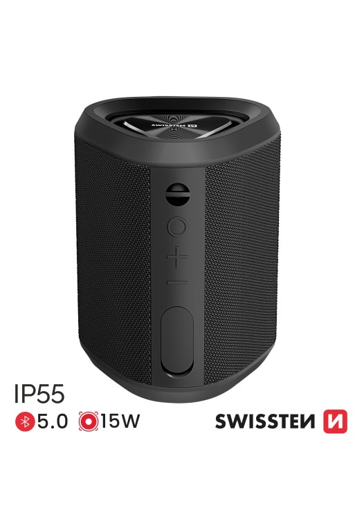 Altoparlante Bluetooth 15W Swissten Spectrum 10h autonomia IP55 - Nero